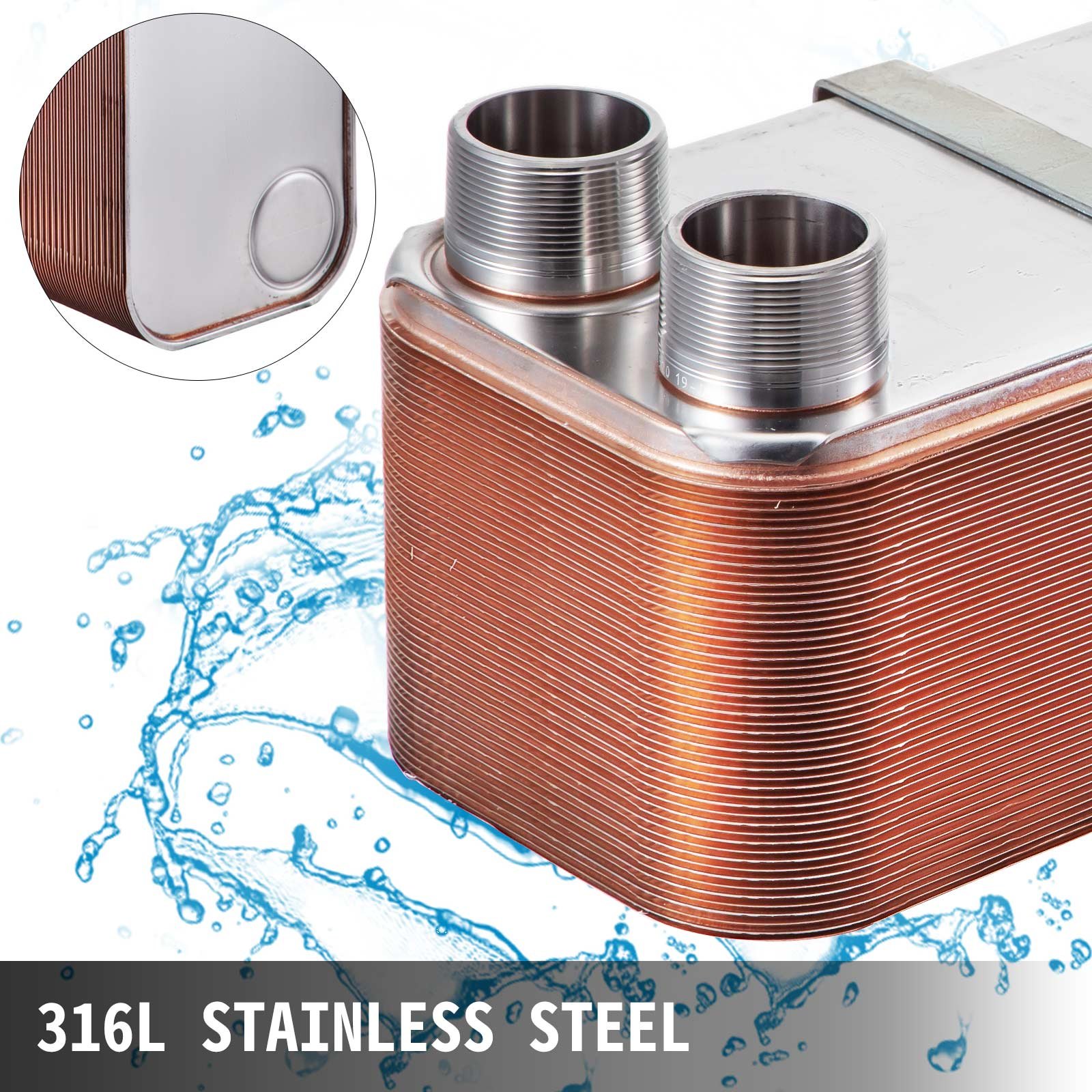 Plattenwärmetauscher 316 Edelstahlwärmetauscher Für Heizung Zl95b-50d