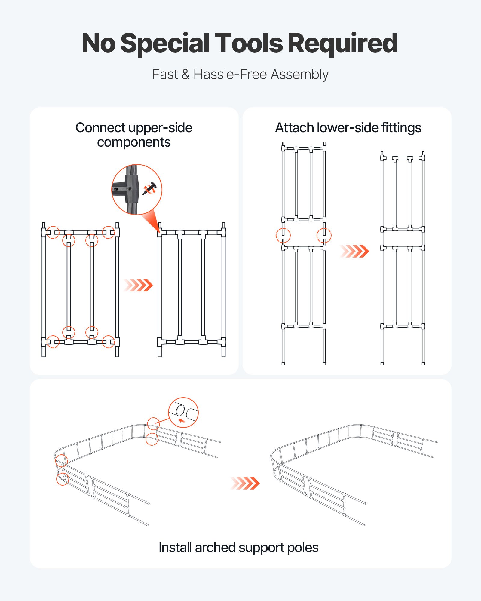 VEVOR Garden Arbor, 2.4 (H) x  3.2 (W) x 0.4 (D) m Metal Archway, Sturdy Outdoor Trellis Arch with Stakes, Easy to Assemble, Pergola Arbor for Plant Climbing Yard Lawn Wedding Party Decoration
