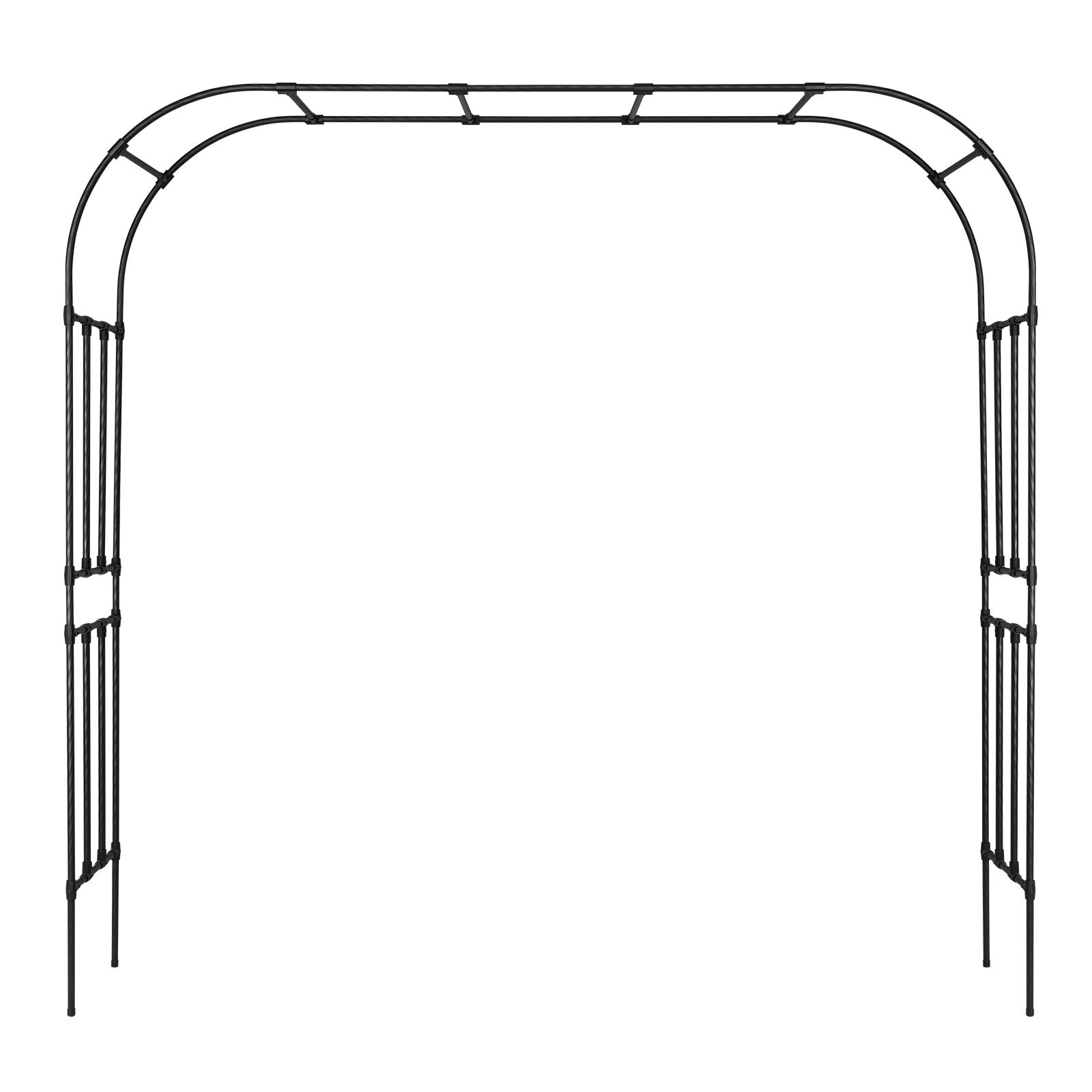 VEVOR Garden Arbor, 2.4 (H) x  2.5 (W) x 0.4 (D) m Metal Archway, Sturdy Outdoor Trellis Arch with Stakes, Easy to Assemble, Pergola Arbor for Plant Climbing Yard Lawn Wedding Party Decoration