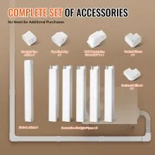 VEVOR Mini-Split-Line-Set-Abdeckung 76,2 mm B 3110 mm L, dekorative PVC-Rohrleitungsabdeckung für Klimaanlage mit 5 geraden Kanälen und vollständigen Komponenten, überstreichbar für Wärmepumpen, weiß