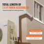 VEVOR Mini-Split-Line-Set-Abdeckung 76,2 mm B 2270 mm L, dekorative PVC-Rohrleitungsabdeckung für Klimaanlage mit 2 geraden Kanälen und vollständigen Komponenten, überstreichbar für Wärmepumpen, weiß