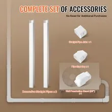 VEVOR Mini-Split-Line-Set-Abdeckung 76,2 mm B 2270 mm L, dekorative PVC-Rohrleitungsabdeckung für Klimaanlage mit 2 geraden Kanälen und vollständigen Komponenten, überstreichbar für Wärmepumpen, weiß