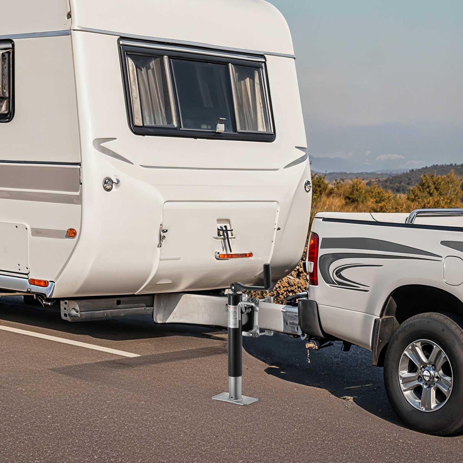 VEVOR trailer jack, 907 kg dynamic lifting capacity, robust, swiveling support leg, 265-515 mm support leg with handle for caravans, horse trailers, utility trailers and yacht trailers