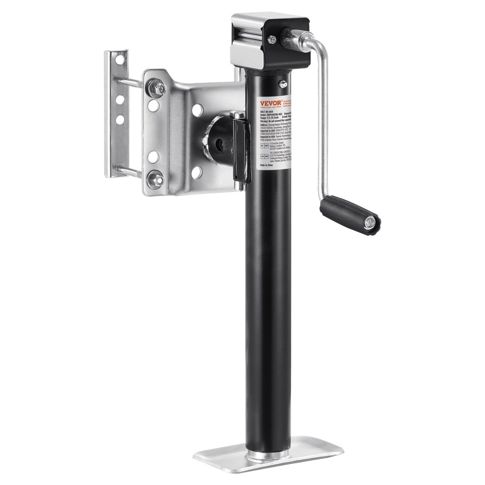 VEVOR Anhängerheber, 2267 kg dynamische Tragkraft, Anhängerstütze, Reiseanhänger, Ausdrehstütze, 365 mm Hebeständer mit Griff für Wohnwagenanhänger, Pferdeanhänger, Nutzanhänger und Yachtanhänger