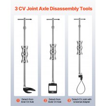 VEVOR Hochleistungs-Gleithammersatz für Vorderradantriebsachsenabzieher, Werkzeugsatz zum Abziehen der inneren Gleichlaufgelenkachse mit 5/8 Zoll 18 Gleithammer und 2 / 2,5 Zoll Gabeladapter