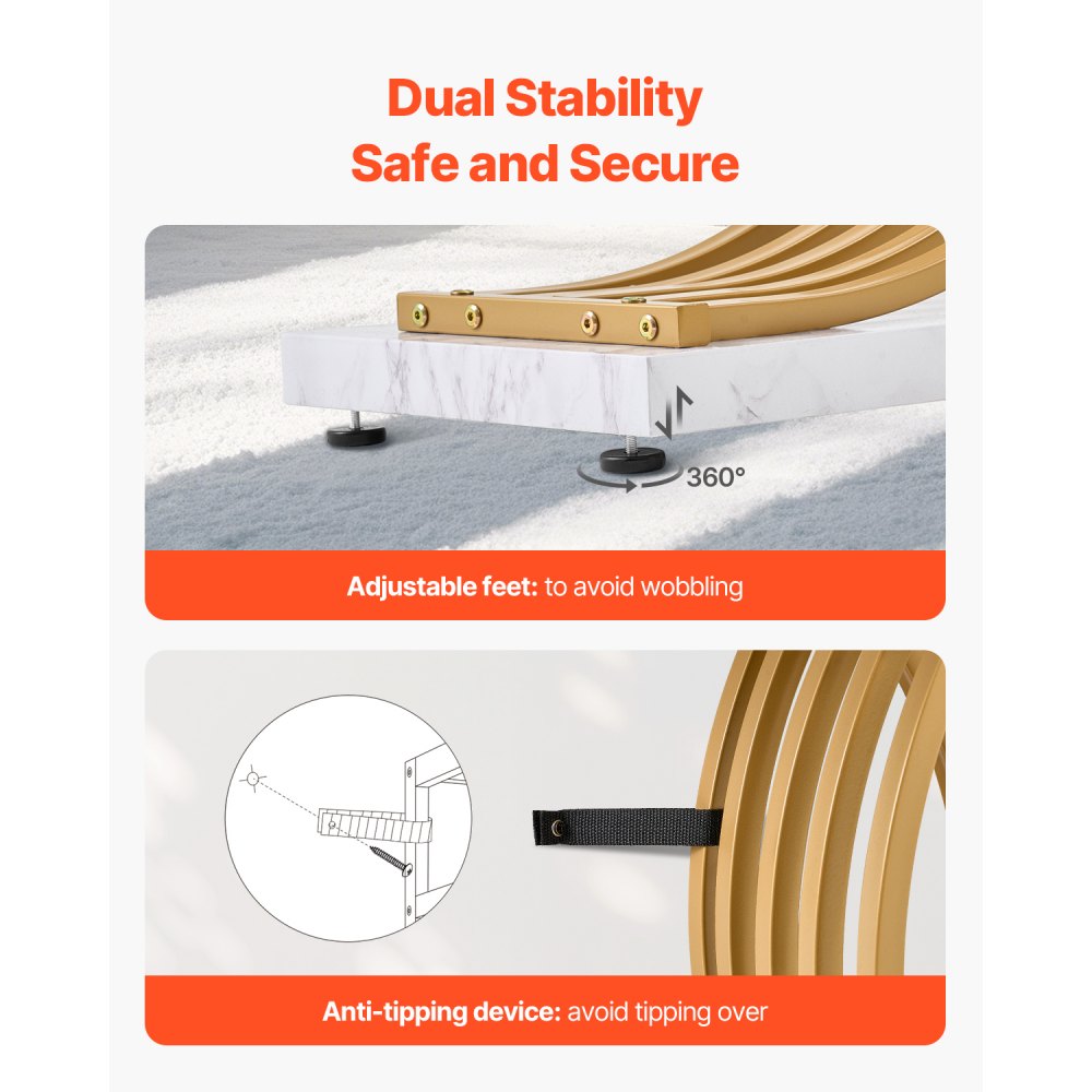 VEVOR schmaler Konsolentisch Eingangstisch (100 cm Länge / 49,9 kg belastbar), 3-stufiger Flurtisch Beistelltisch Sofatisch mit Metallrahmen, für Eingangsbereich Flur Wohnzimmer Schlafzimmer