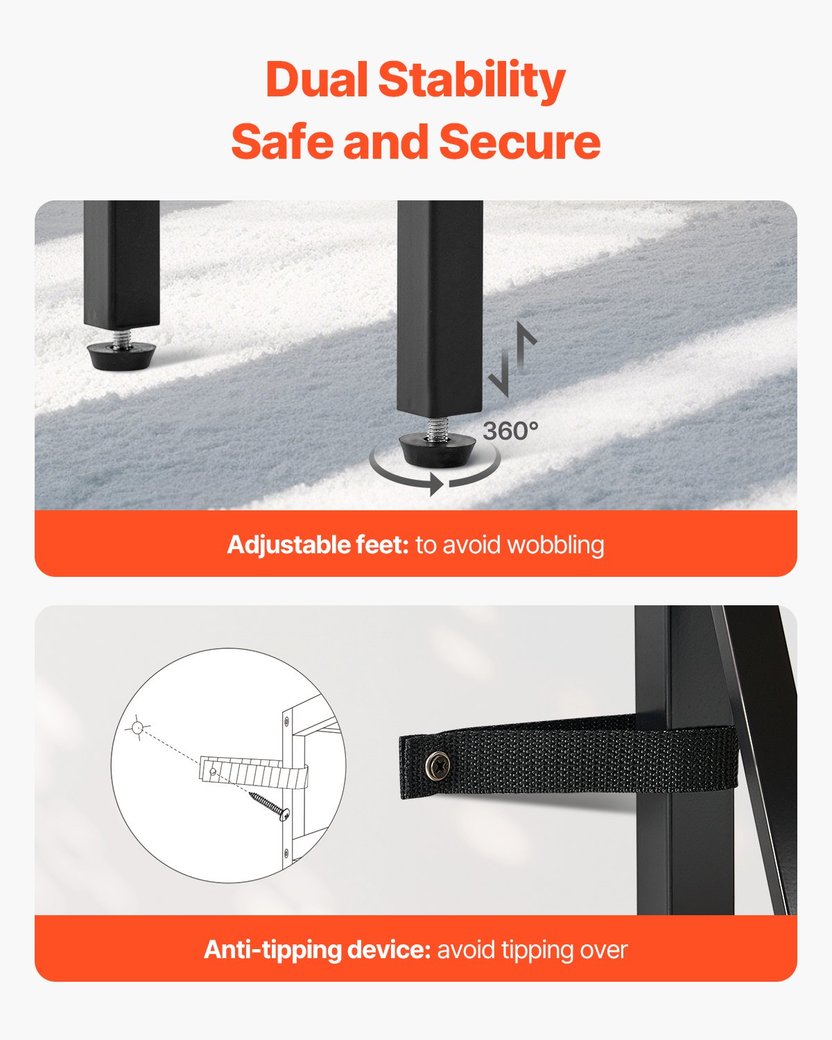 VEVOR schmaler Konsolentisch Eingangstisch (140 cm Länge / 108,9 + 72,6 + 72,6 kg belastbar), 3-stufiger Flurtisch Beistelltisch Sofatisch mit Metallrahmen, für Eingangsbereich Wohnzimmer Flur