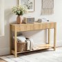VEVOR Konsolentisch Beistelltisch mit Schubladen & Ablagefach, schmaler rechteckiger Eingangstisch aus MDF + Spanplatte für Flur Schlafzimmer Wohnzimmer Foyer, Flurtisch 120 x 30 x 80 cm Naturholz