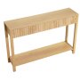 VEVOR Konsolentisch Beistelltisch mit Schubladen & Ablagefach, schmaler rechteckiger Eingangstisch aus MDF + Spanplatte für Flur Schlafzimmer Wohnzimmer Foyer, Flurtisch 120 x 30 x 80 cm Naturholz