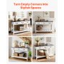 VEVOR 120 cm Console Table, Farmhouse Desk Behind the Couch with Drawers and Bottom Storage Shelf, Wooden Rectangle Entrance Narrow Sofa Table for Hallway, Bedroom, Living Room, Foyer, Brown + White