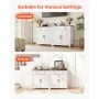 VEVOR Sideboard Küchenschrank mit Schubladen, Buffetschrank Landhaus-Stil für Wohnzimmer Eingangsbereich Küche, Aufbewahrungsschrank 75 x 37,5 x 80 cm Küchenbuffet Buffetschrank Weiß + Braun