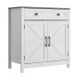 VEVOR Sideboard Küchenschrank mit Schubladen, Buffetschrank Landhaus-Stil für Wohnzimmer Eingangsbereich Küche, Aufbewahrungsschrank 75 x 37,5 x 80 cm Küchenbuffet Buffetschrank Weiß + Braun