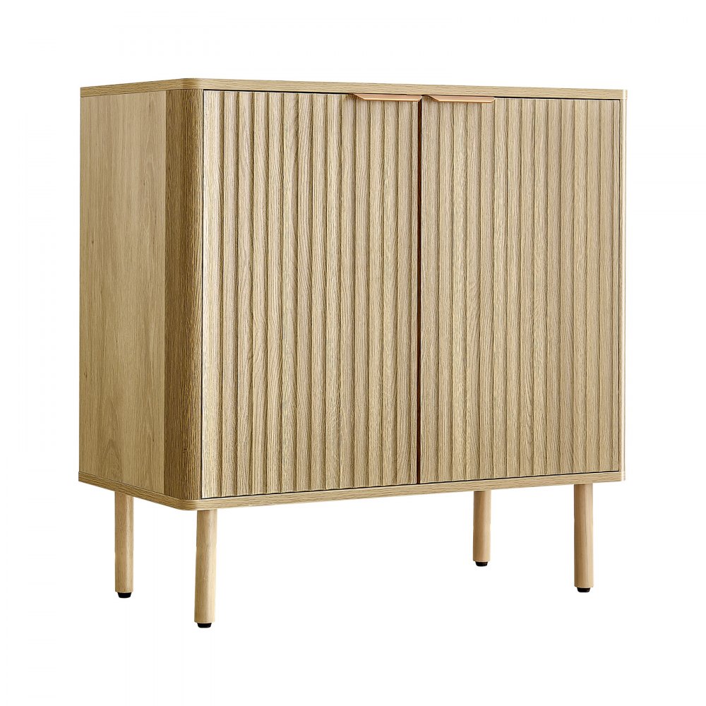 VEVOR Sideboard Küchenschrank mit 2 Ablageflächen, Buffetschrank im mittelalterlichen Stil für Wohnzimmer Eingangsbereich Küche, Aufbewahrungsschrank 80 x 37,5 x 80 cm Eiche Küchenbuffet