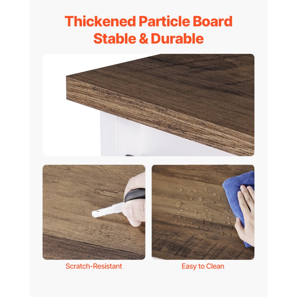 VEVOR Kaffeebarschrank 80 x 35 x 80 cm Bauernhaus-Kaffeebarschrank mit 3-stufigem Stauraum, Kaffeebartisch mit Scheunentor, Sideboard-Buffetschrank für Wohnzimmer Eingangsbereich