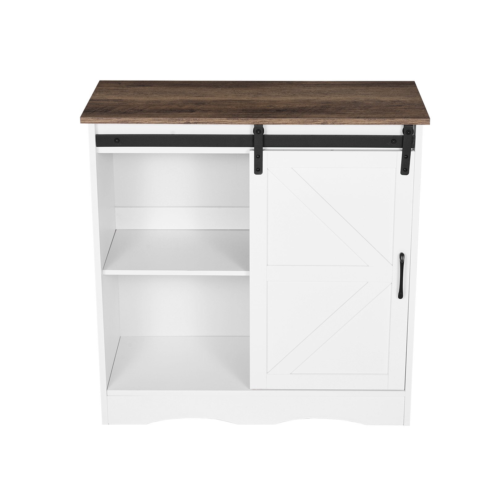 VEVOR Kaffeebarschrank 80 x 35 x 80 cm Bauernhaus-Kaffeebarschrank mit 3-stufigem Stauraum, Kaffeebartisch mit Scheunentor, Sideboard-Buffetschrank für Wohnzimmer Eingangsbereich
