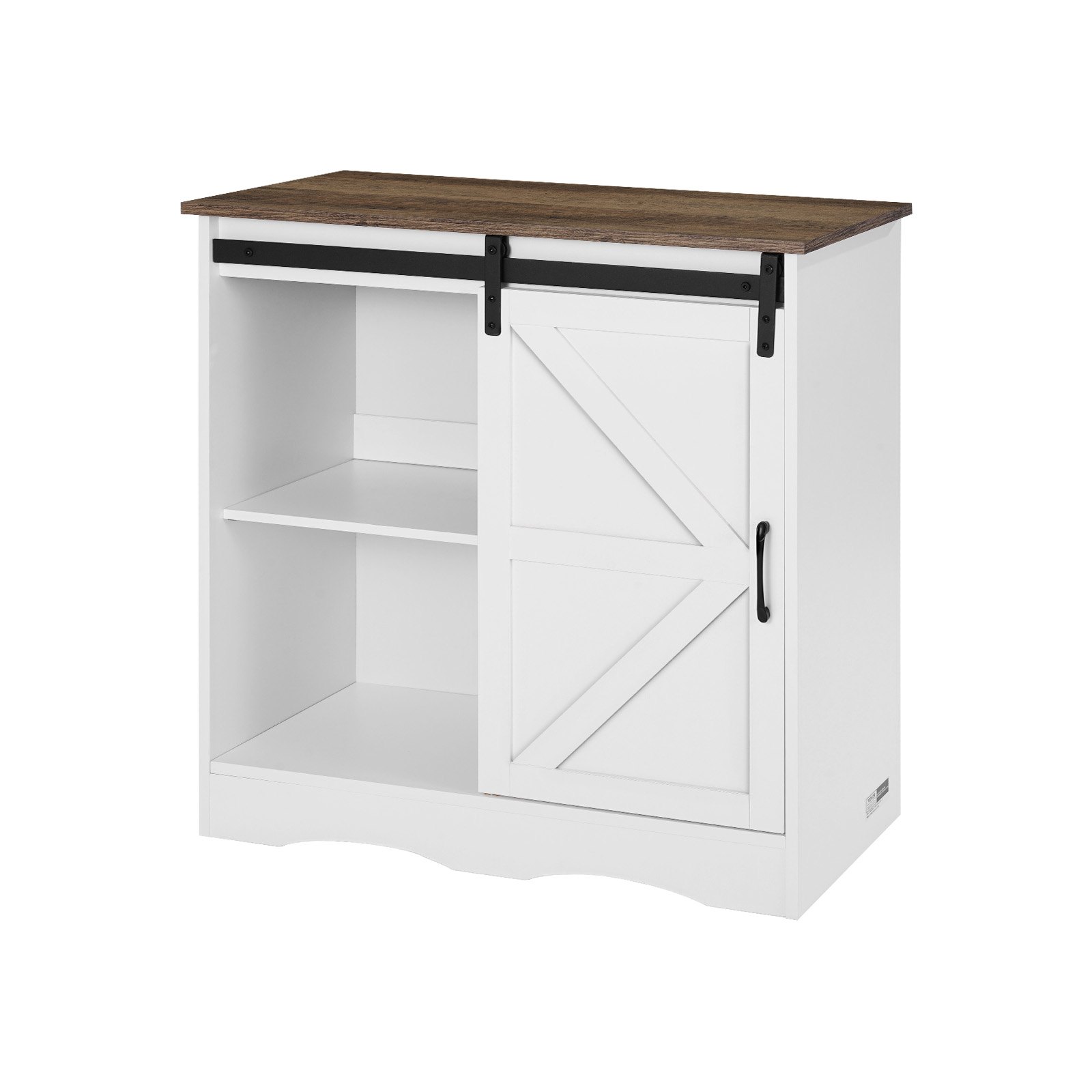 VEVOR Kaffeebarschrank 80 x 35 x 80 cm Bauernhaus-Kaffeebarschrank mit 3-stufigem Stauraum, Kaffeebartisch mit Scheunentor, Sideboard-Buffetschrank für Wohnzimmer Eingangsbereich