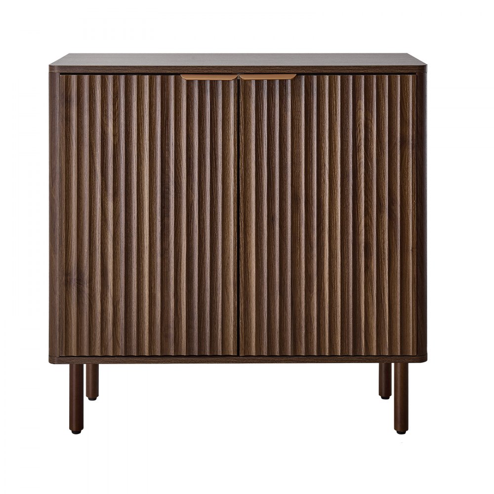 VEVOR Sideboard Küchenschrank mit 2 Ablageflächen, Buffetschrank im mittelalterlichen Stil für Wohnzimmer Eingangsbereich Küche, Aufbewahrungsschrank 80 x 37,5 x 80 cm Walnuss Küchenbuffet