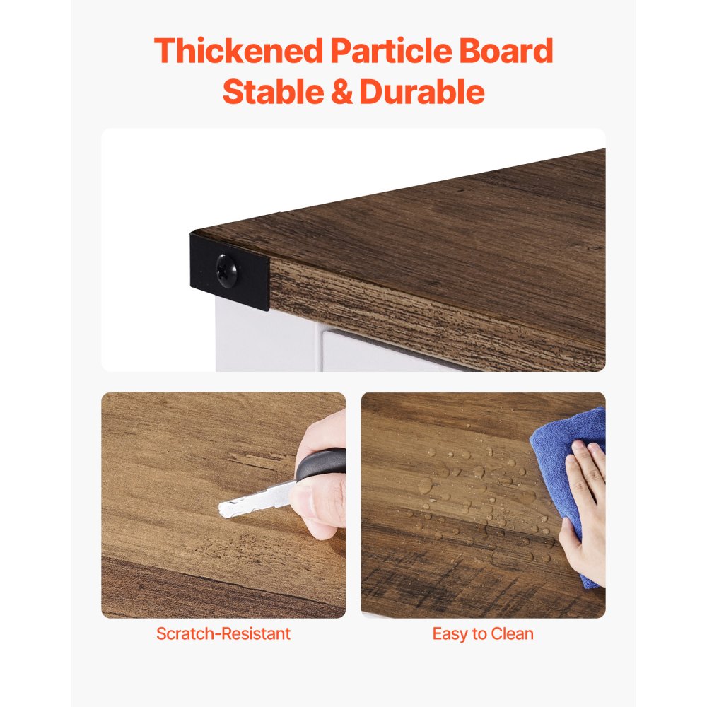 VEVOR Kaffeebarschrank 80 x 35 x 88 cm Bauernhaus-Kaffeebarschrank mit 3-stufigem Stauraum, Kaffeebartisch mit Magnettüren, Sideboard-Buffetschrank für Wohnzimmer Eingangsbereich