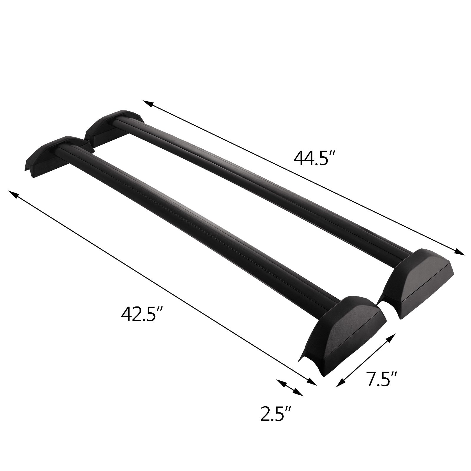VEVOR 2 Dachgepäckträger für Fahrzeuge für HO NDA CRV 2002 - 2006 03 04 05 Schwarz Relingträger mit bündigen Seitenschienen Hochfeste Aluminiumlegierung universal Tragfähigkeit 75KG Auto Zubehör