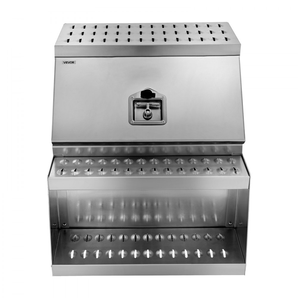 VEVOR Sattel-Trittkasten, 610x695x645 mm, Werkzeugkasten zur Seitenmontage, Sattel-Trittbrett-Seitenaufbewahrungskasten mit T-Griff, Schloss & Schlüsseln für Sattelschlepper, Pritschenanhänger