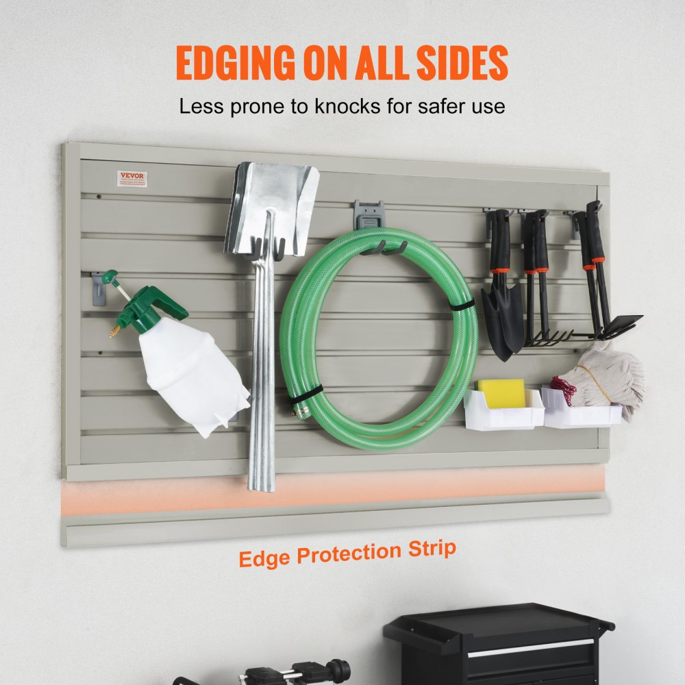 VEVOR 2er-Set Wandpanel Werkzeugwand 129,1x 69,1cm Wandpaneel WPC Werkzeughalter Organizer, Lamellenwand Slatwall Stecktafel Pegboard Wandhalterung Ideal für Werkstatt Lager Keller Werkbank Garage