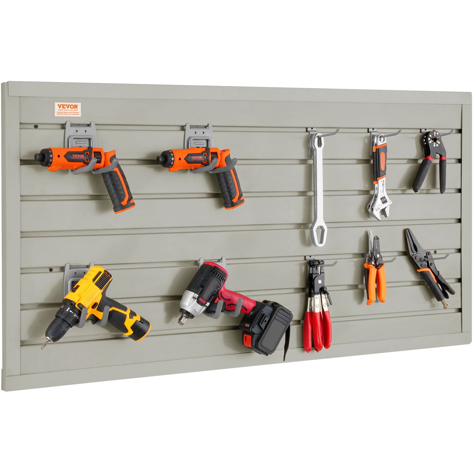 VEVOR 2er-Set Wandpanel Werkzeugwand 129,1x 69,1cm Wandpaneel WPC Werkzeughalter Organizer, Lamellenwand Slatwall Stecktafel Pegboard Wandhalterung Ideal für Werkstatt Lager Keller Werkbank Garage