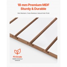 VEVOR Werkzeugwand 1220x1220x18mm MDF Weiß Garagen-Lamellenwand 11,3kg Tragkraft