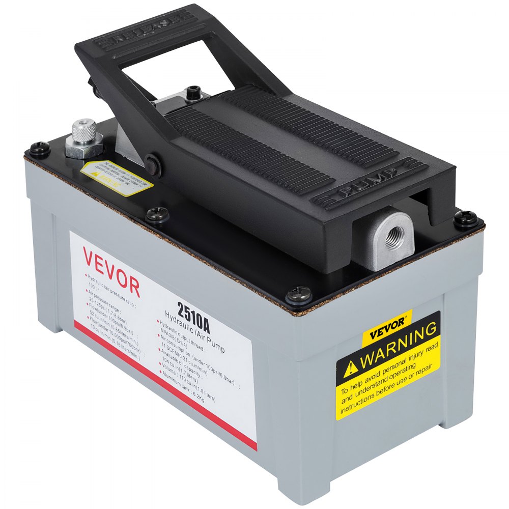 VEVOR Hydraulische Fußpumpe 2510A, Luftbetätige Pedal, Zylinder Hydraulikpumpe 6,2 kg, Lufthydraulikpumpe aus Luftfahrtaluminium, Fußbetätigte Hydraulikpumpe für Automobilindustrie, Luftfahrt 75mpa