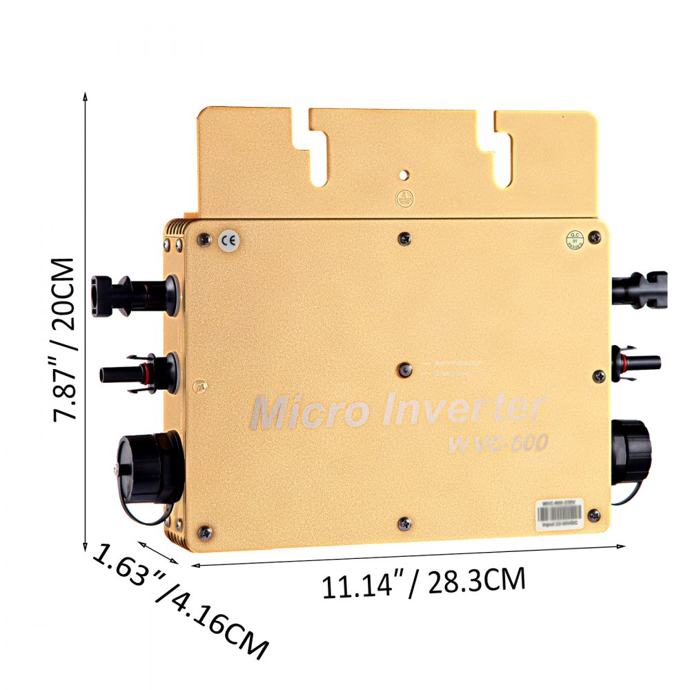 Vevor Wechselrichter-microinverter Solar Grid Tie Micro 600 W Wasserdicht Ip65
