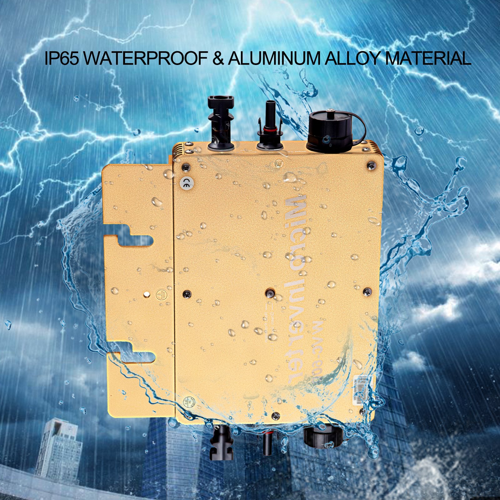 Vevor Wechselrichter-microinverter Solar Grid Tie Micro 600 W Wasserdicht Ip65