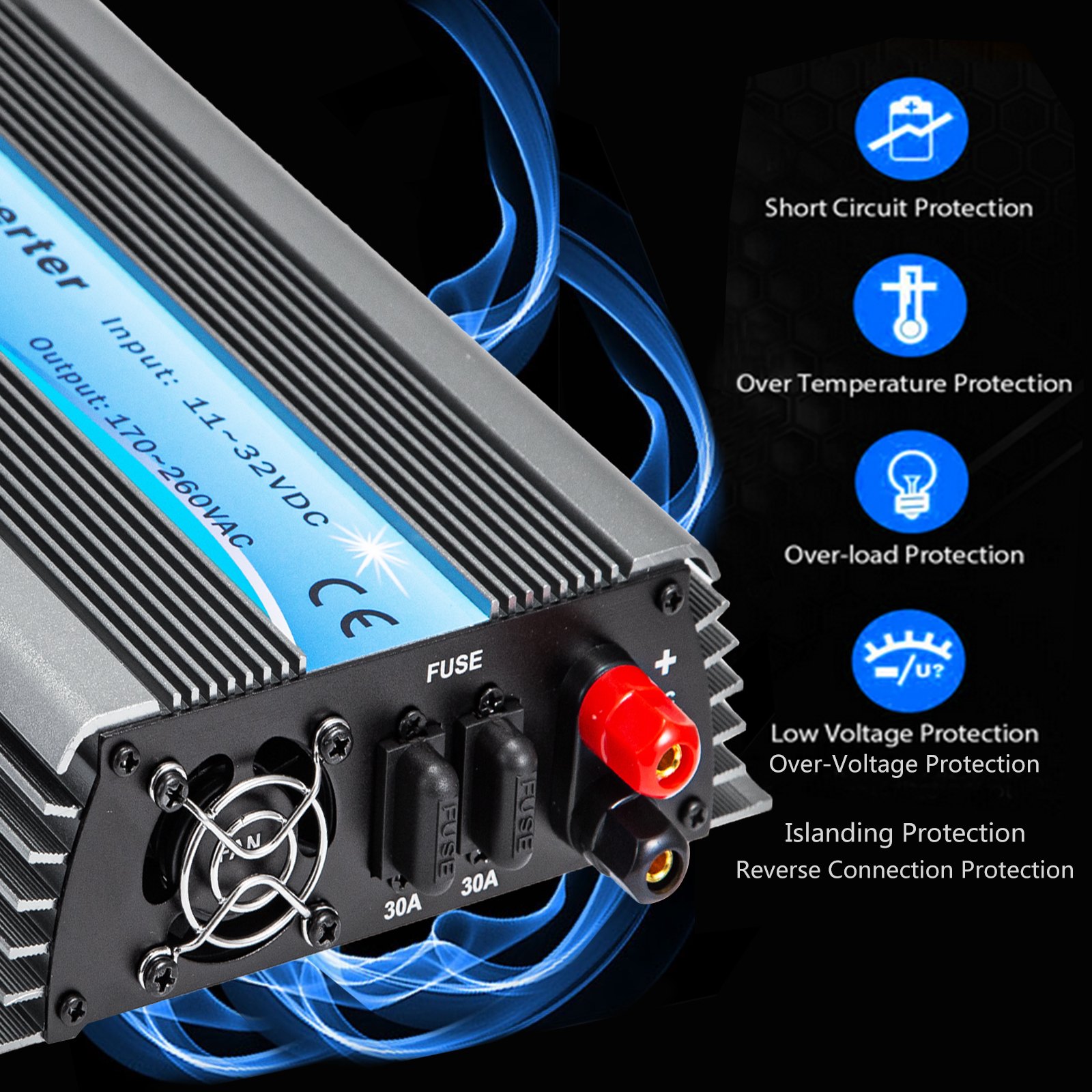 Vevor Mppt Power Inverter 600 W Grid Tie Solar Wechselrichter Grid Tie System