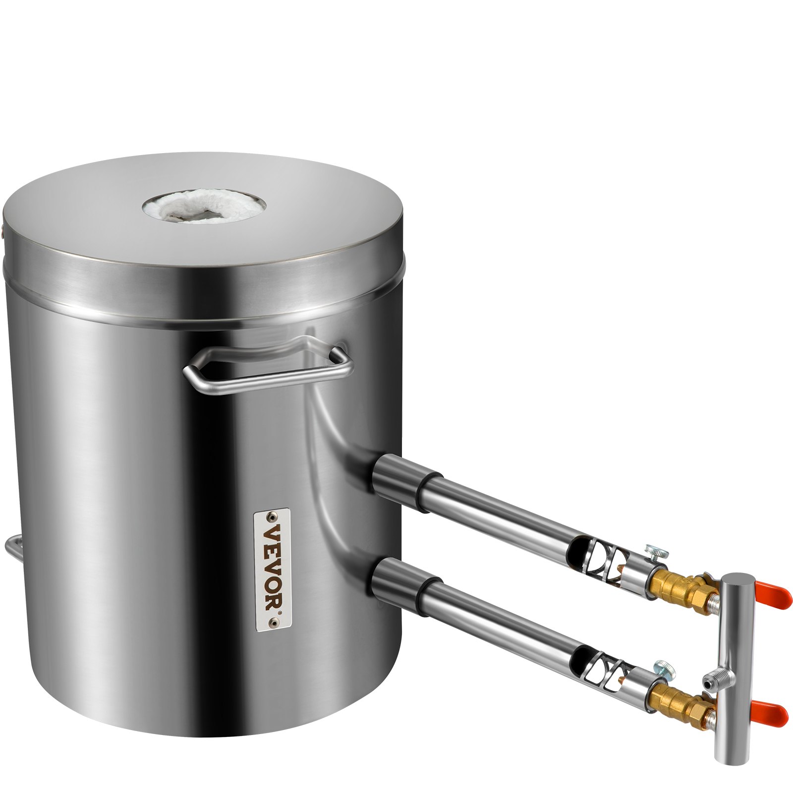 VEVOR Melting Furnace Propane Metal Melting Furnace 12 kg, Stainless Steel Melting Furnace Gas 1482 ℃ incl. 2 x Burners, 1 x Crucible, Blacksmith Knife Making Smithing Set for Copper, Aluminum, Gold, Silver etc.