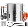 VEVOR Propan Schmelzofen Set 16 kg Gas Metall-Schmelzofen-Set, Doppelbrenner Gießerei Heimofen mit Tiegeln & Zangen, Schmelzgusswerkzeug für Gold Silber Kupfer Aluminium Metallrecycling