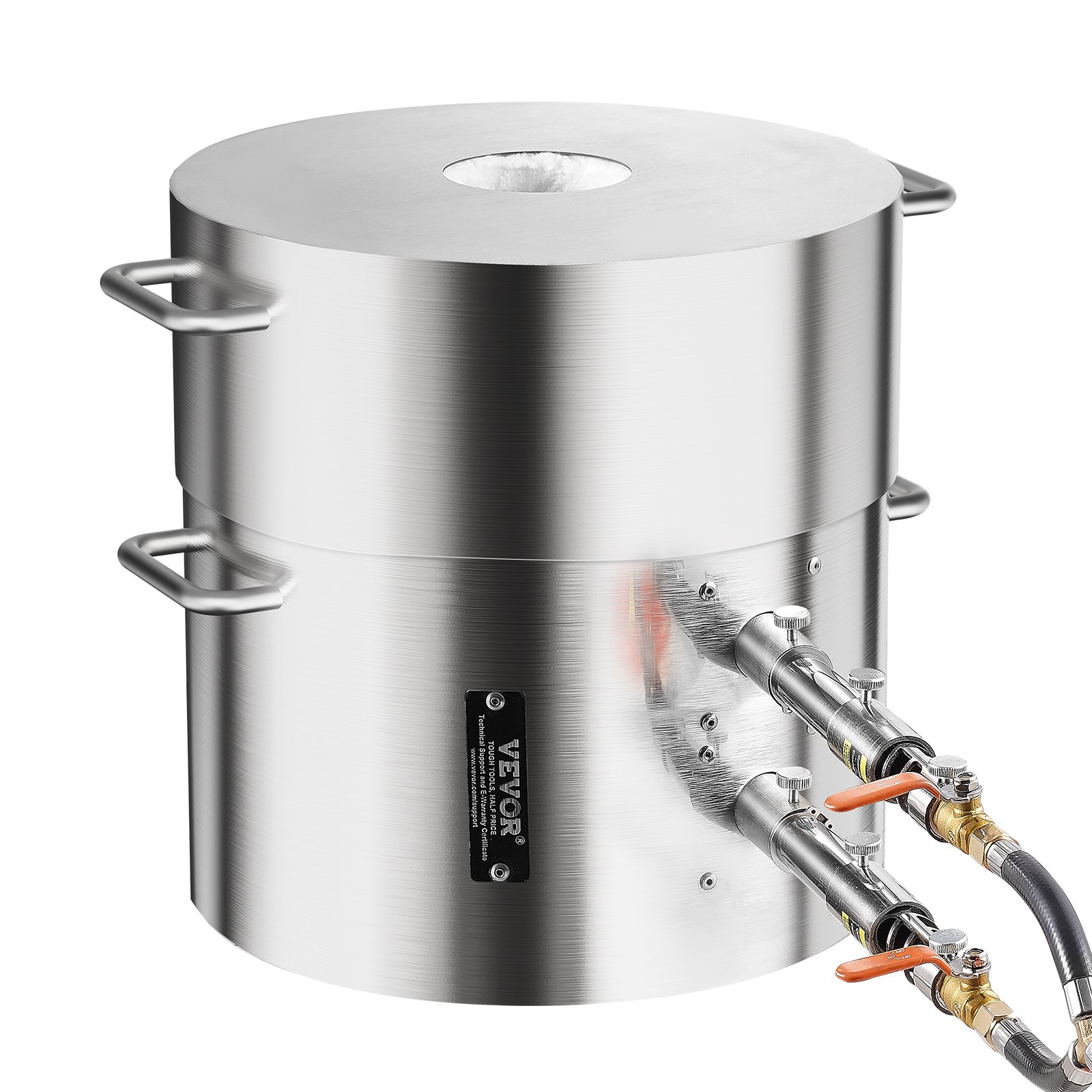 VEVOR Propan Schmelzofen Set 16 kg Gas Metall-Schmelzofen-Set, Doppelbrenner Gießerei Heimofen mit Tiegeln & Zangen, Schmelzgusswerkzeug für Gold Silber Kupfer Aluminium Metallrecycling