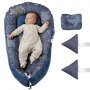 VEVOR Babynest Kuschelnest Babynestchen Babykissen Reisebett 900x460x140mm