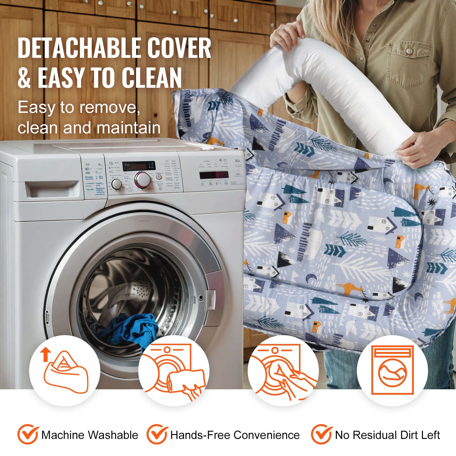 VEVOR Babynest, Kuschelnest, 100 % weiche Baumwolle, Babynestchen für Neugeborene mit Kopfstütze und 2 doppelseitigen Bezügen, Reisebett mit Tragetasche für zu Hause & unterwegs, 900x500x140mm