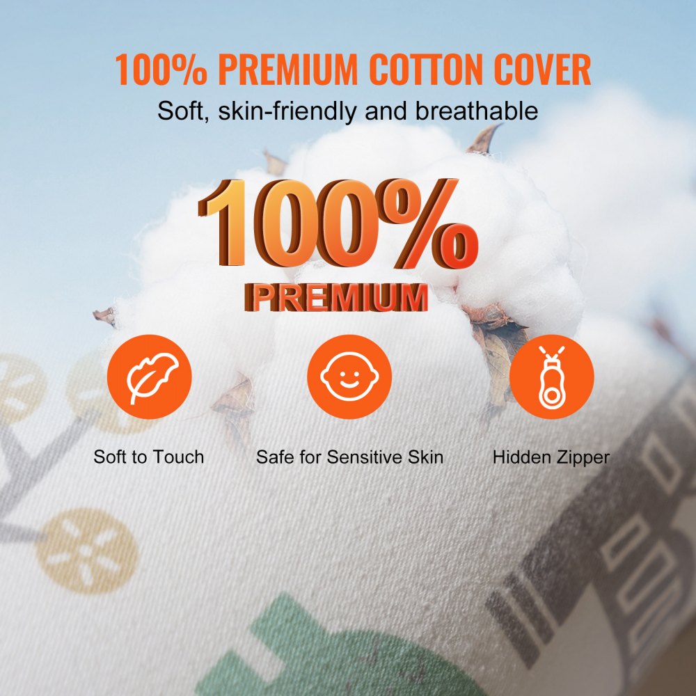 VEVOR Baby Nest, Cuddle Nest, 100% Cotton, Breathable and Soft Baby Lounger with Headrest, Double-Sided and Washable Cover, Baby Nest, Travel Bed for Home and On the Go, 890x470x130mm