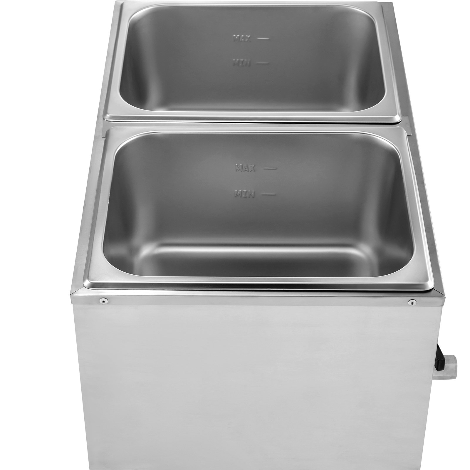 2 Behälter Edelstahl Speisenwärmer Bain Marie Gastronorms Kochgeschirr Wasserbad
