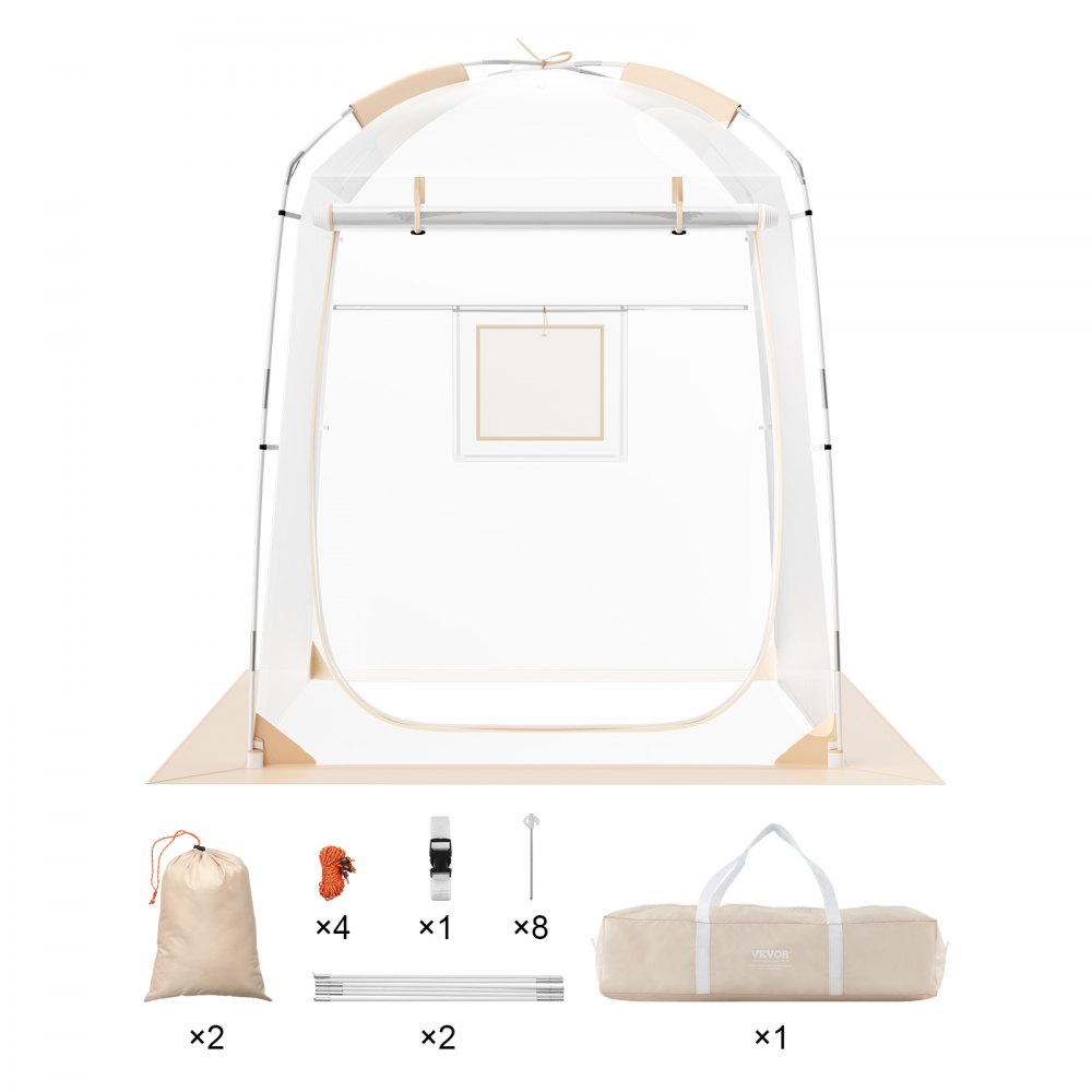 VEVOR Transparentes Zelt Wurfzelt Campingzelt Bubble 1 Person 1,27x1,27x1,6m