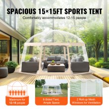 VEVOR Pop-Up-Pavillon Camping Kuppel Bubble Zelt 12-15 Personen 4,5x4,5x2,4m