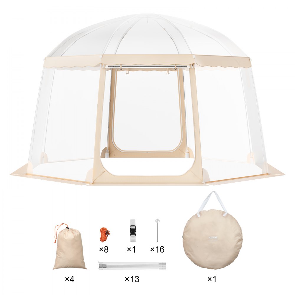 VEVOR Pop-Up-Pavillon Camping Kuppel Bubble Zelt 8-10 Personen 3,66x3,66x2,4m