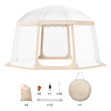 VEVOR Pop-Up-Pavillon Camping Kuppel Bubble Zelt 8-10 Personen 3,66x3,66x2,4m