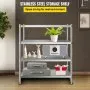 VEVOR Edelstahlregal Gastronomie 4 Böden Schwerlastregal Lagerregal 150kg küchenregale standregal 122 x 48 x 150 cm Standing Shelf Rack