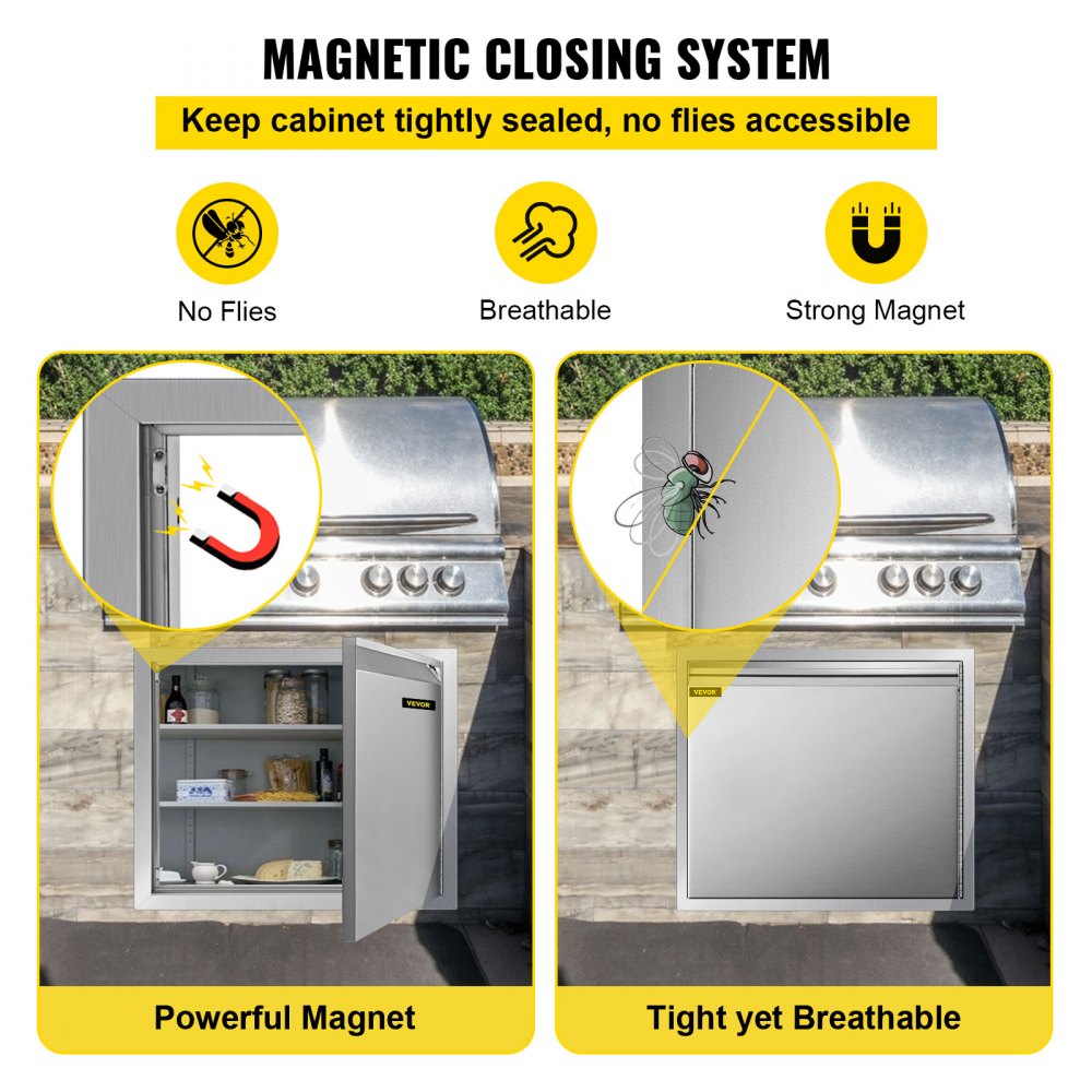 Vevor Kamintür 66 X 55,8cm Putztür Kühlschrank Edelstahl Einzeltür Küche