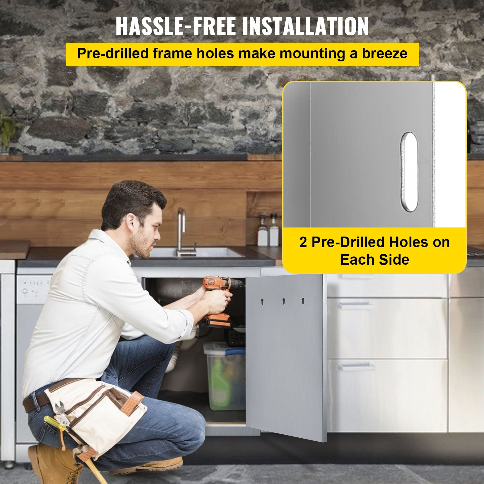 Vevor Kamintür 66 X 55,8cm Putztür Kühlschrank Edelstahl Einzeltür Küche