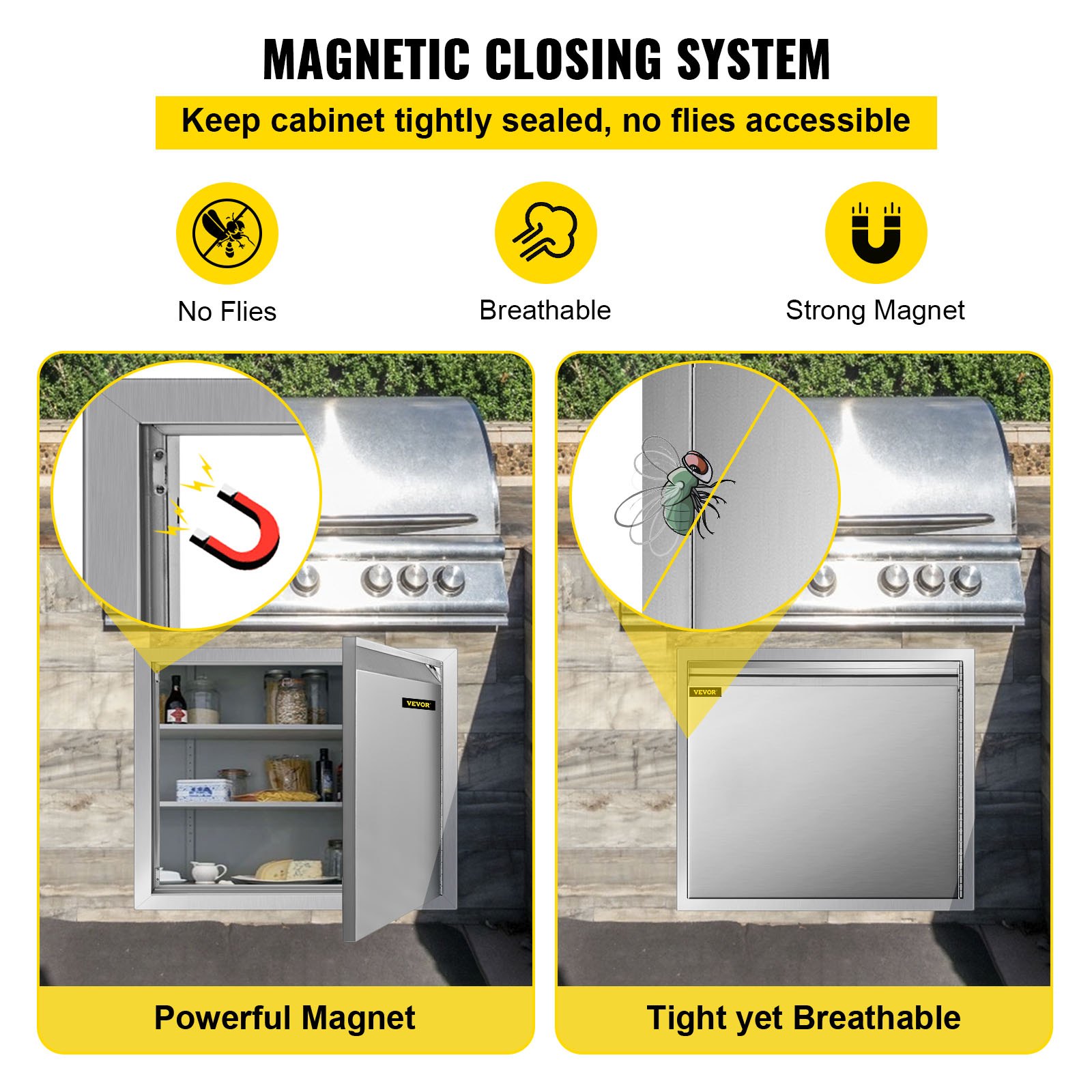 Vevor Kamintür 66 X 55,8cm Putztür Kühlschrank Edelstahl Einzeltür Küche