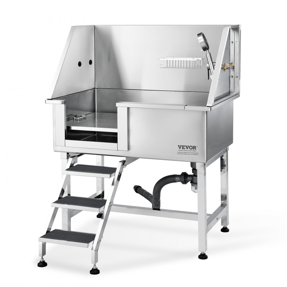 VEVOR Professionelle Hundepflegewanne 965,2mm Edelstahl Tierbadewanne Hundewaschstation max.100kg Hunden Pflege Dusche Hundewaschanlage Haustierpflegewanne Hundedusche Waschwanne