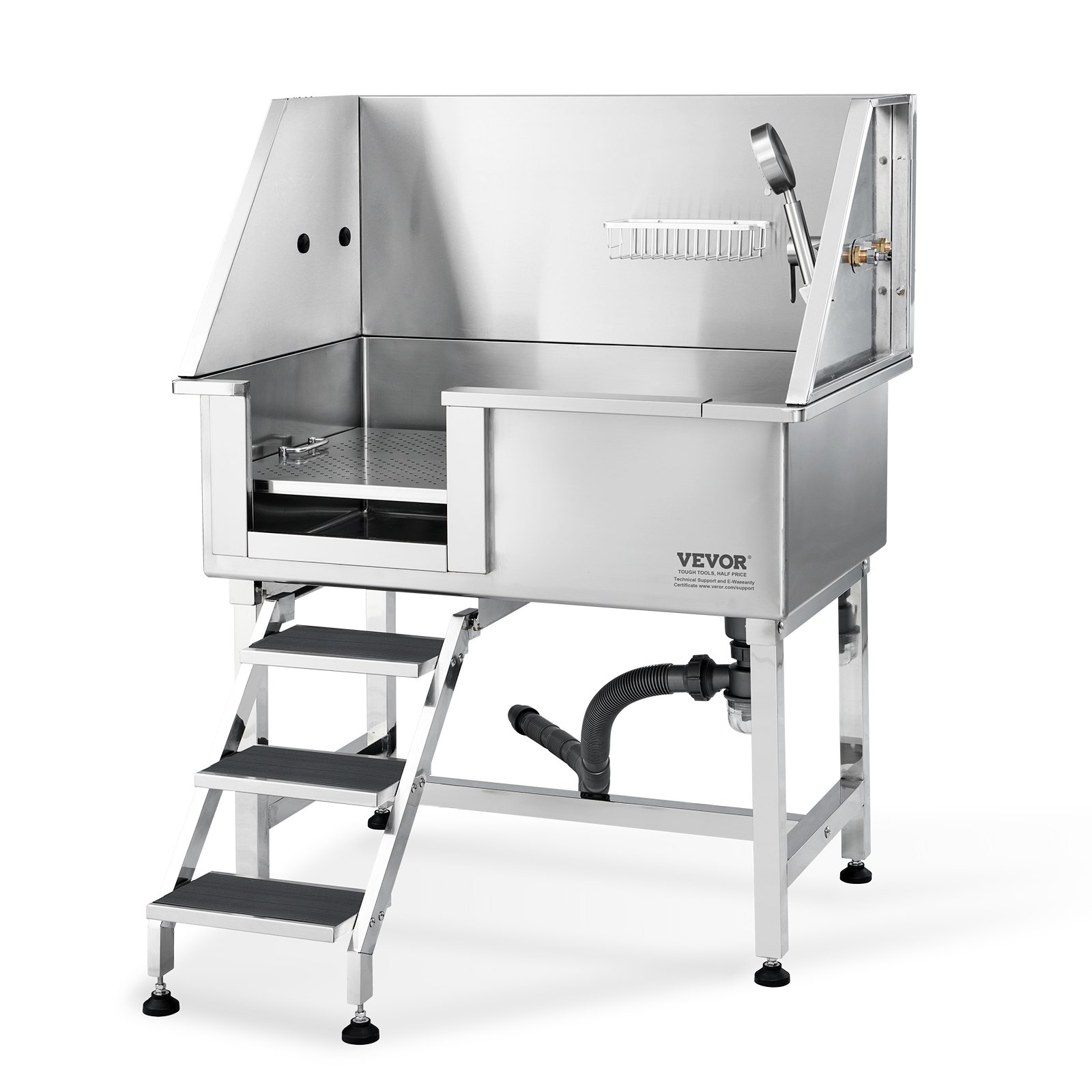 VEVOR Professionelle Hundepflegewanne 965,2mm Edelstahl Tierbadewanne Hundewaschstation max.100kg Hunden Pflege Dusche Hundewaschanlage Haustierpflegewanne Hundedusche Waschwanne