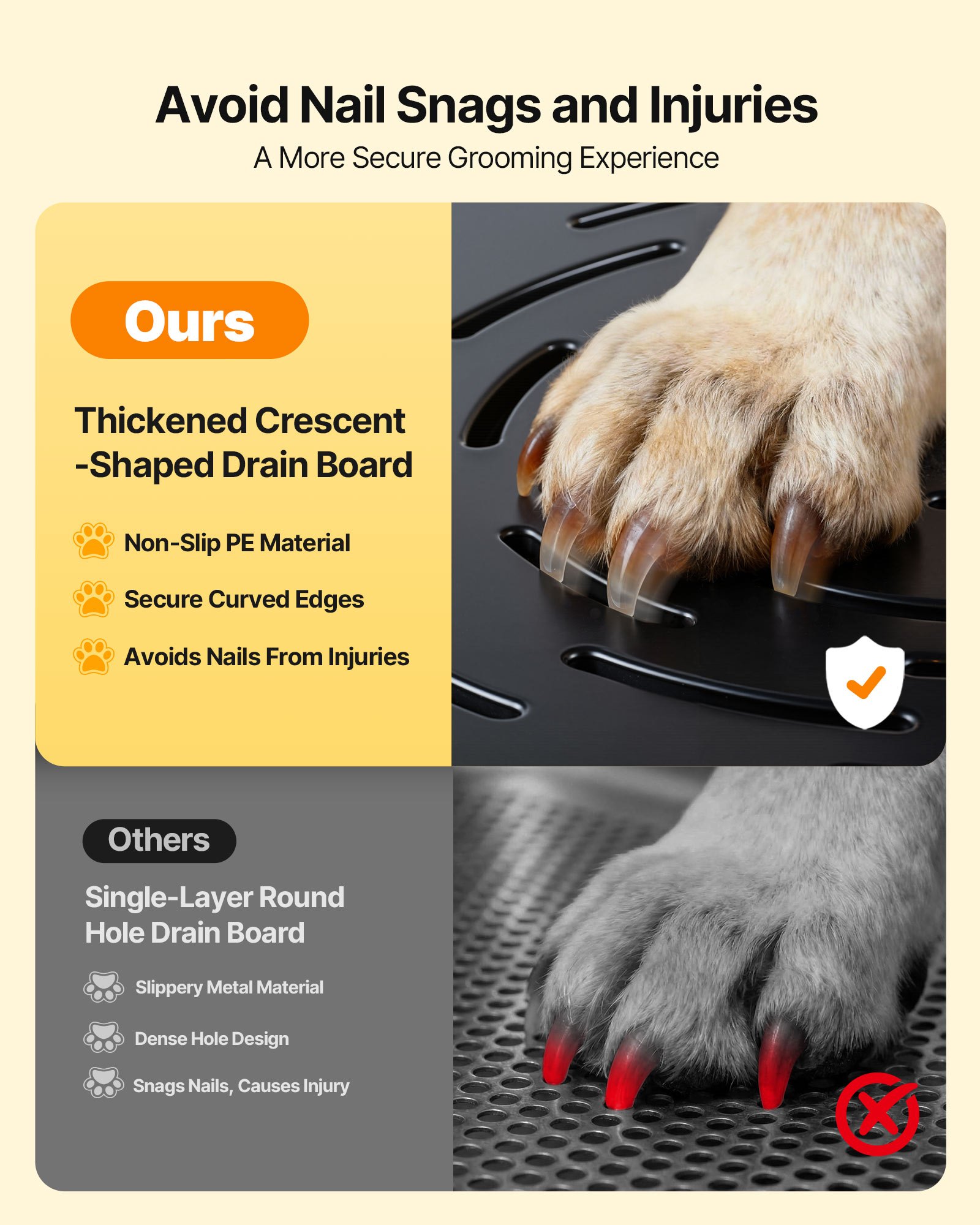 VEVOR 304 Edelstahl-Hundewaschstation, 154,9 cm große Pflegebadewanne mit rutschfester, flacher Rampe, Schublade, Warm- und Kaltwasserhahn, All-in-One-Badewanne für Pflegesalons, für alle Größen geeignet (rechte Tür)