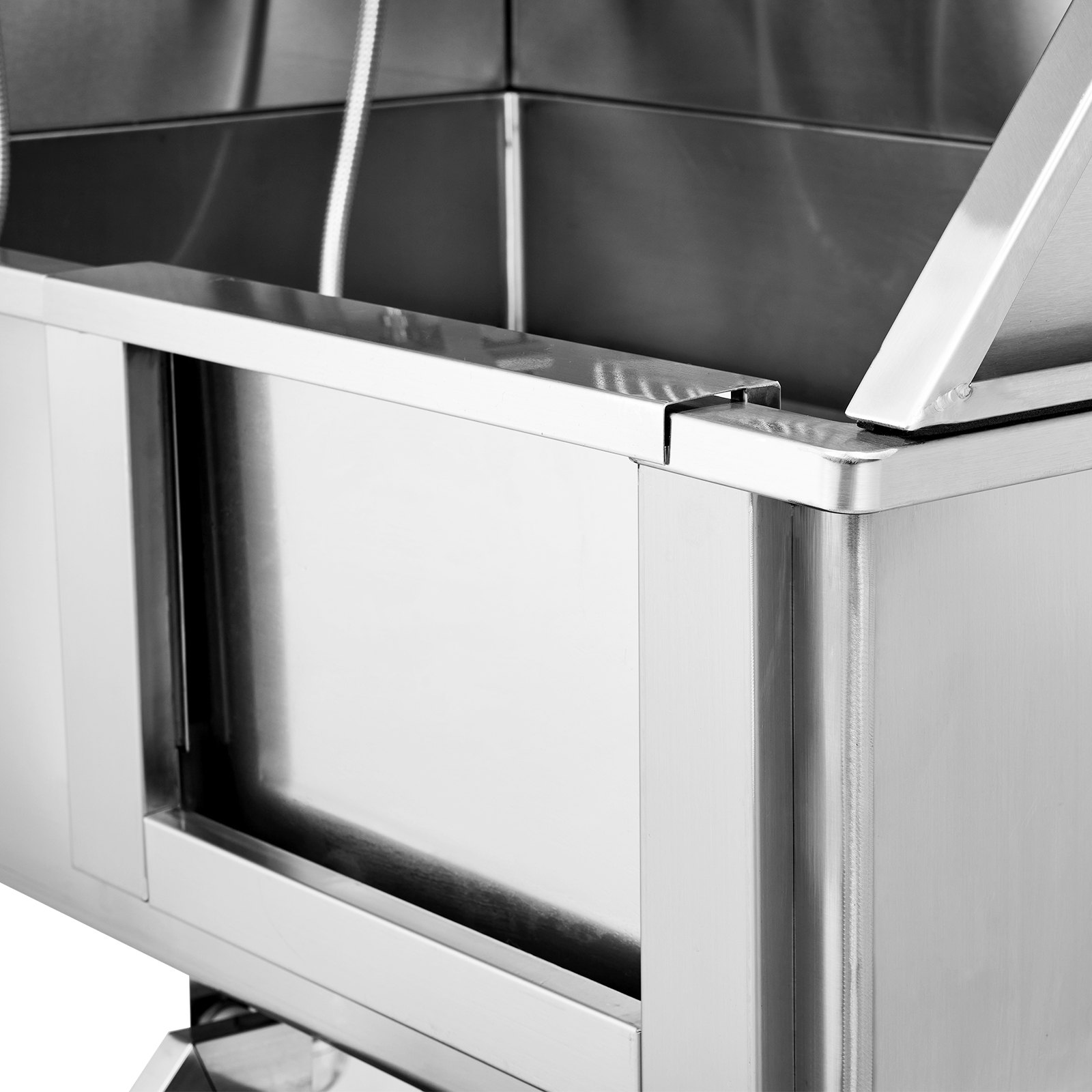 VEVOR Professionelle Hundepflegewanne 1574,8mm Edelstahl Tierbadewanne Hundewaschstation 200kg Hunden Pflege Hundewaschanlage Haustierpflegewanne mit einem gefalteten Design Hundedusche Waschwanne